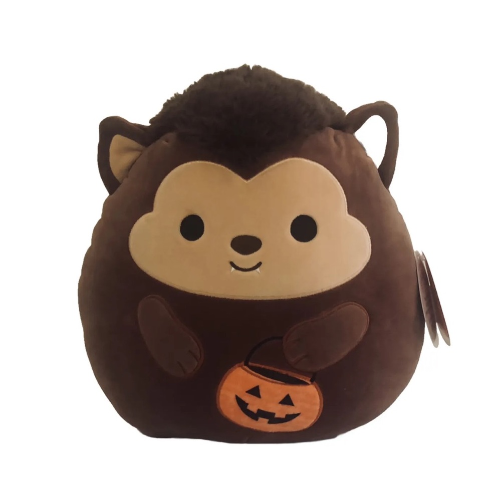 Squishmallows Wade The Warewolf Holding‎ A Pumpkin Pail 12" Halloween NEW